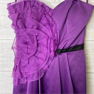 🌈 max & Cleo strapless satin mini cocktail dress